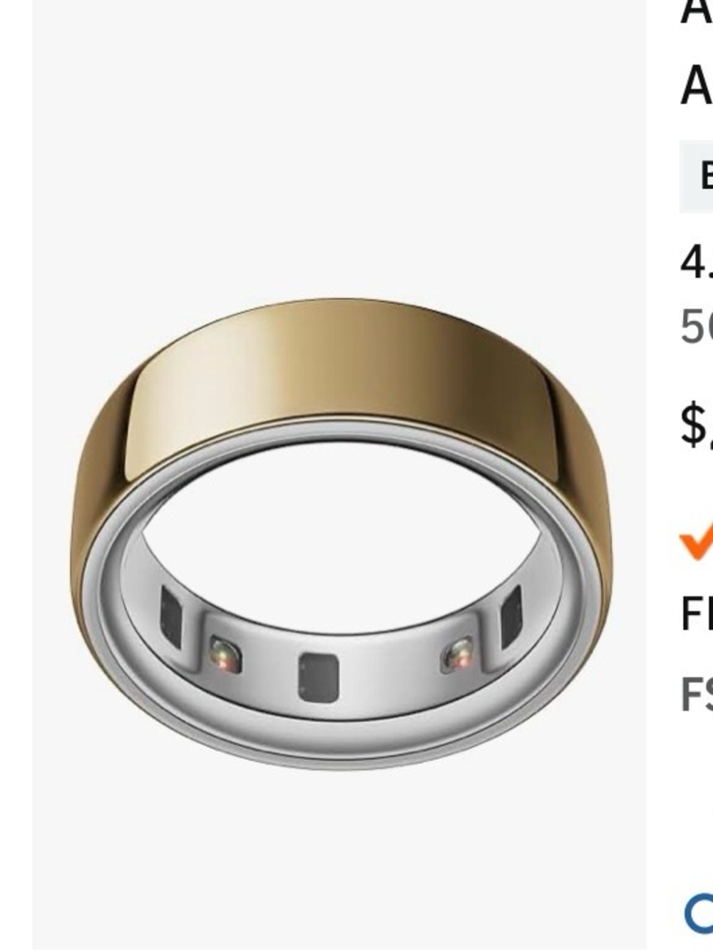 OURA Ring 4 Smart Ring - Gold Finish